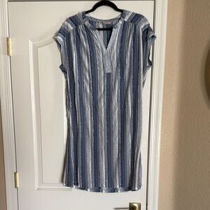 Navy and White Striped Mini Dress